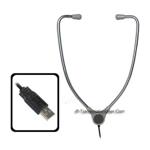 Aluminum Hinged Stethoscope Style Headset with USB Plug