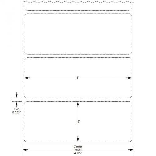 4&#034; X 1.5&#034; Inkjet White Semi Gloss Paper Labels to fit Primera® LX900 Printer