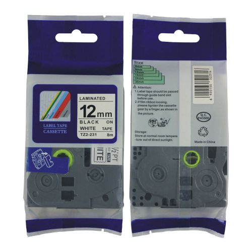 Nextpage Label Tape TZe-231  black on white  12mm*8m compatible for GL100, PT200