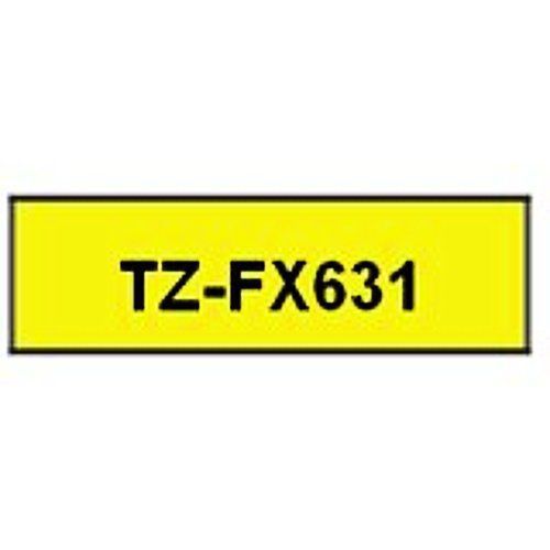 BROTHER TZEFX631 Brother P-Touch TZ Black on Yellow Flexible Tape 0.47