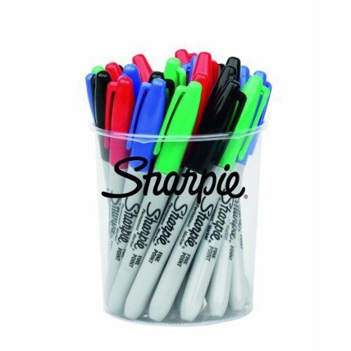 Sharpie fine permanent marker assorted standard colours - bucket of 24 for sale