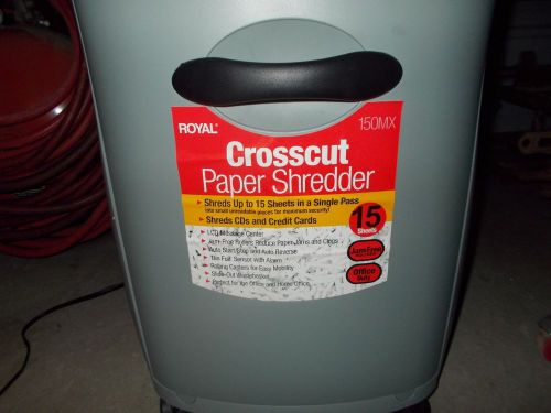 Cross Cut Paper Shredder 120 Volt 15 Sheets &amp; Credit Card