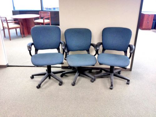 Lot of (3) - blue the hon company high back executive task chairs model: dh8qae for sale