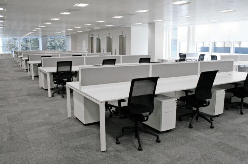 NEW CALL CENTRE BENCH DESKS IN WHITE -  60 AVAILABLE