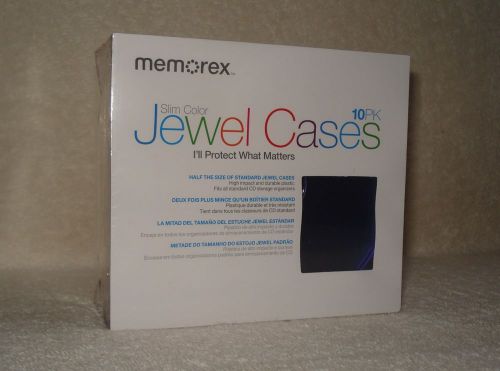 Memorex Slim Color Jewel Cases 10 PK (73950871-B) New in Original Shrinkwrap