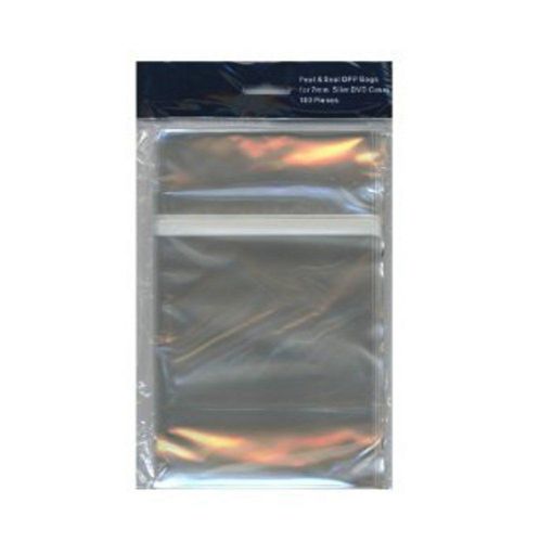 100-pk Clear Resealable OPP Plastic Bags Wrap for Slim 7MM DVD case Free Ship