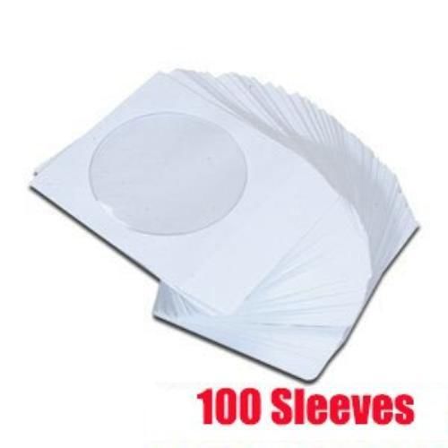 BestDuplicator White Cd/dvd Paper Sleeves Envelopes with Flap and Clear Window -