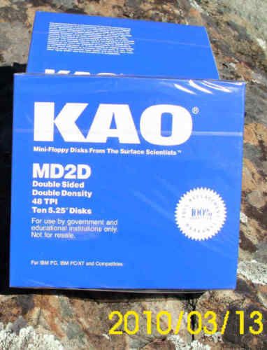 5 1/4&#034;(5.25&#034;) New Box 10 KAO Blue Box DSDD Disk Floppy for Atari 800/XL/XE