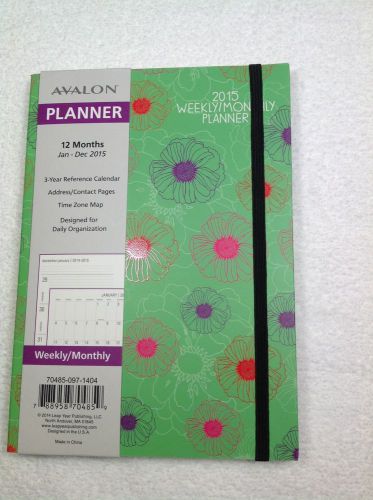 2015 Weekly/Monthly GREEN COLORFUL Planner * Avalon brand