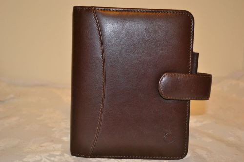 BROWN NAPPA LEATHER FRANKLIN COVEY COMPACT PLANNER BINDER