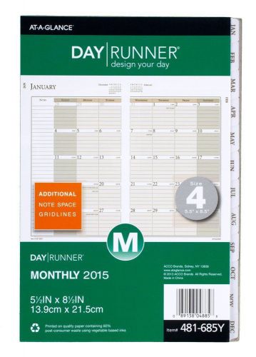 Day Runner Monthly Planner Refill 2015, 5.5 x 8.5 Inch Page Size (481-685Y) 8856