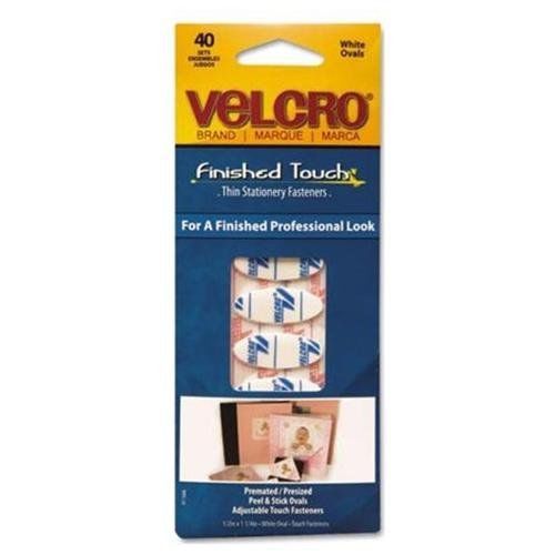 Velcro White Wafer-thin Fasteners - 0.50&#034; Width X 1.25&#034; Length - 40 / (91386)
