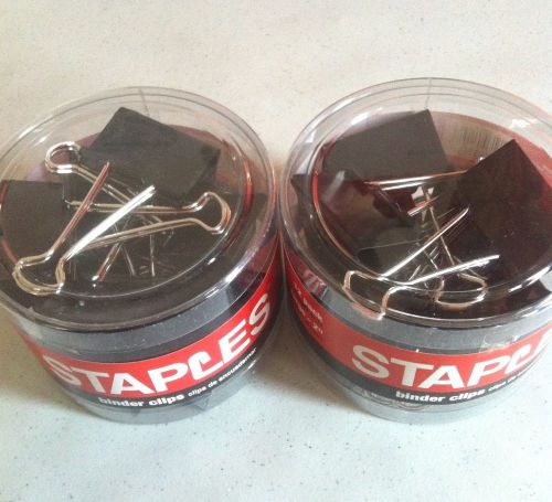 STAPLES Large Binder Clips 2&#034; with 1&#034; Capacity (23 clips)