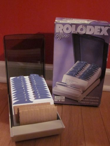 HTF Rolodex Office Covered Business Card File 2 1/4 in x 4 in. VIP Platinum NIB