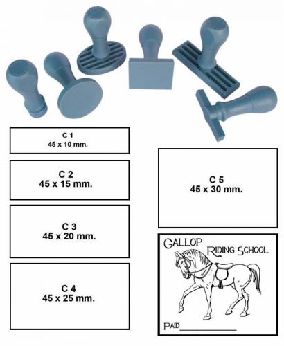 CUSTOM RUBBER STAMP Stamper 45 x 30 mm. Stempel Bussiness Personalize Logo C5