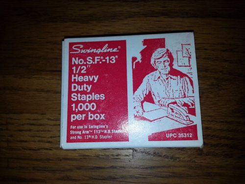 Vintage new swingline sf-13 heavy duty 1/2 inch chisel point staples 1000 count for sale