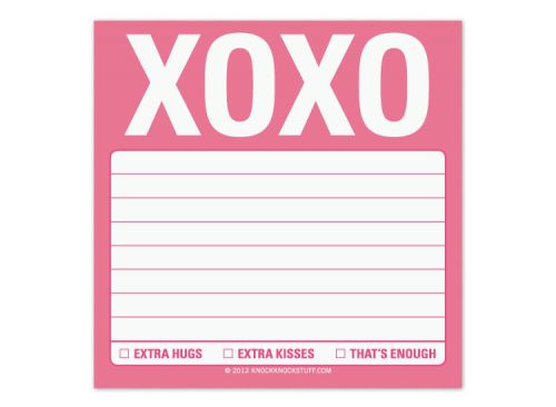 XOXO Sticky Notes- Love Sticky Note Pad- XOXO- Valentines- FUN