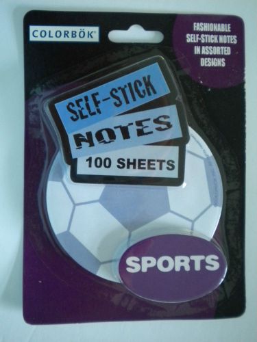 *new* ~ colorbok &#034;sports&#034; soccer ball fashionable self-stick notes ~ 100 sheets for sale