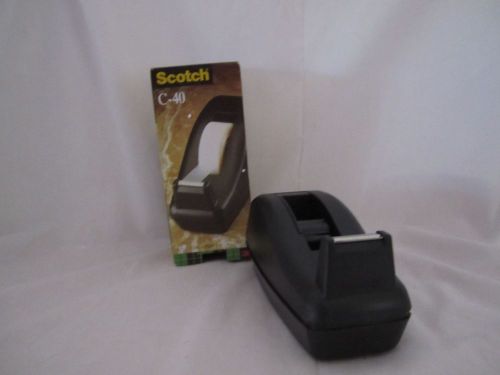 3M Scotch Brand Tape Dispenser C-40 NEW Black 1&#034; Core &amp; up to 3/4&#034; Width Tape