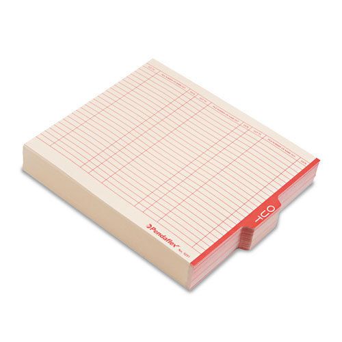 End Tab Outguides, Red Center &#034;OUT&#034; Tab, Manila, Letter, 100/Box