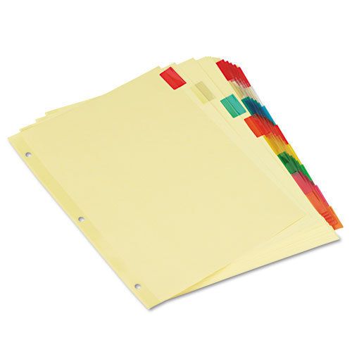 Economical Insertable Index, Multicolor Tabs, 8-Tab, Letter, Buff, 6 Sets/Pack