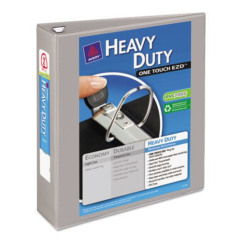 Heavy-Duty View Binder with One Touch EZD Rings, 2&#034; Capacity, Gray