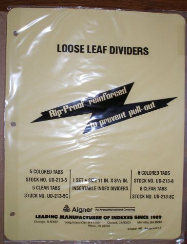 Aigner #UD-213-5C Loose Leaf Dividers