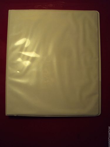 white Samsill three-ring binder, lay-flat presentation binder