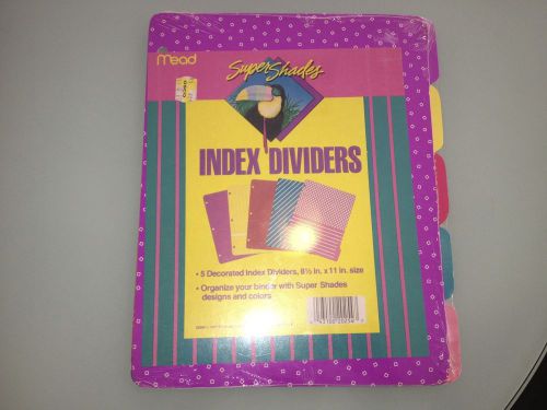 1987 Vintage MEAD INDEX DIVIDERS New RARE school supplies for trapper keeper