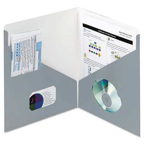 Contemporary Classics Two-Pocket Folder, 11 x 8-1/2, Blue Gray, 25/Box