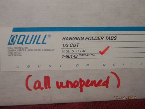 Lot of 10 SETS QUILL 1/3 - 3 1/2&#034; Cut Hanging Folder Tab  25 / Pack
