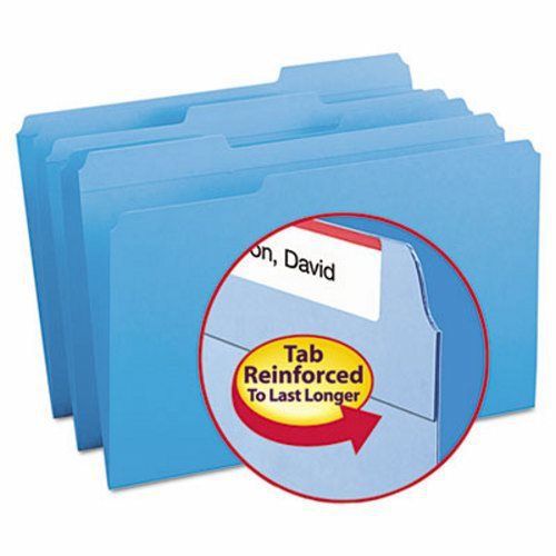 Smead File Folders, 1/3 Cut, Reinforced Top Tab, Legal, Blue, 100/Box (SMD17034)