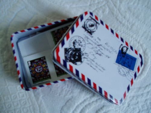 Metal Envelope Novelty Stamps Storage Tin Postage Tin