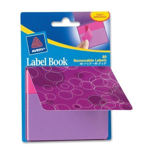 Avery Purple Circles Label Book - 1&#034;, 2&#034; Width X 3&#034;, 3&#034; Length - 80 / (ave22068)