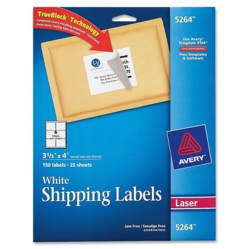 Avery Easy Peel Mailing Label -3.33&#034;Wx4&#034;L -150/Pack-Laser, Inkjet -White