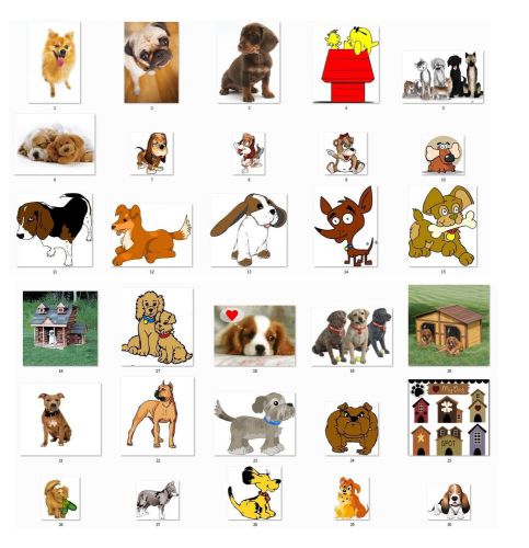 30 square stickers envelope seals favor tags dogs buy 3 get 1 free (d1) for sale