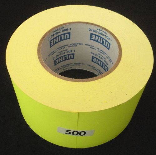 NEW Roll of 500 3 x 5 Fluorescent Yellow Adhesive Inventory Labels