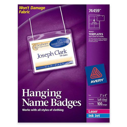 Avery Top Loading Name Badges - 74459  OPEN PACKAGE ~ THERE ARE ONLY 90 BADGES