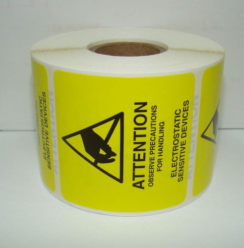 500 Warning Label ATTENTION ESD Electrostatic Sensitive Devices Caution Handling