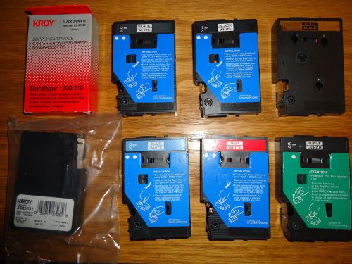 Brother / Kroy Printer Label Cartridges TAPE TC 12mm 1/2&#034; - NEW LOT of 8