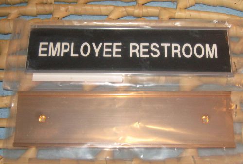 8&#034; x 2&#034; employee restroom office door sign 1- silver 1-gold plate for sale
