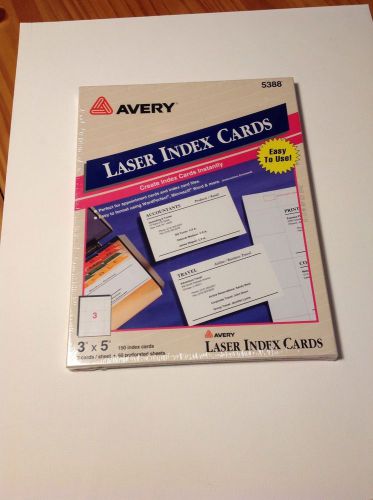 Avery White Index Cards 5388 150 Index Cards 3&#034; x 5&#034; / 50 Sheets SEALED NEW
