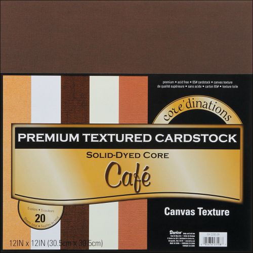 Darice Core-dinations Value Pack Cardstock 12 x 12-in 20/Pkg Cafe - Textured