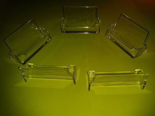 5 +2=7 NEW Clear PLASTIC/ACRYLIC BUSINESS CARD HOLDER SHOP COUNTER DISPLAY STAND