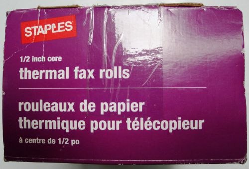 5 Rolls Staples Thermal Fax Paper 1/2 inch Core 8.5 inch x 98 feet Model 269571