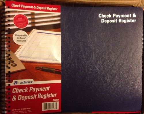 Adams Check Payment/Deposit Register, 96 Pages 8-1/2&#034;x11&#034; White, Dome #210 Style