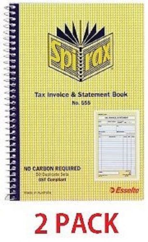 TAX INVOICE AND STATEMENT  BOOK 555 NO CARBON REQUIRED 50 DUPLICATE SET *2 PACK*
