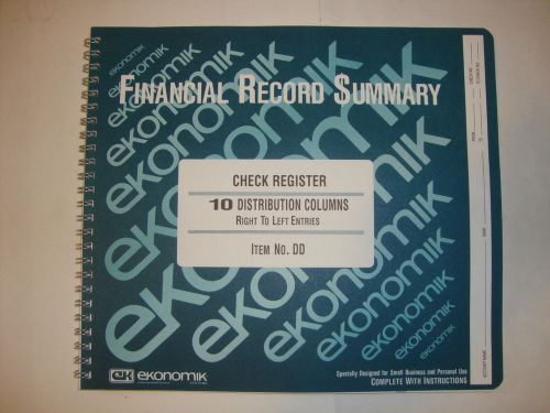Ekonomik Financial Record Summary Check Register 10 Distribution Colomns DD