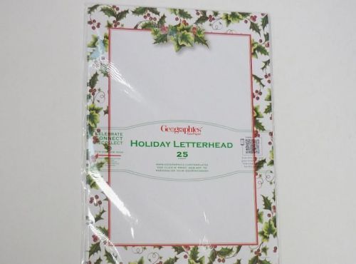 Geographics GeoPaper Holiday Letterhead Holly &amp; Ivy A4 paper Christmas 48924