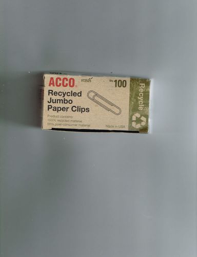 ACCO 60 Jumbo Paper Clips in original box
